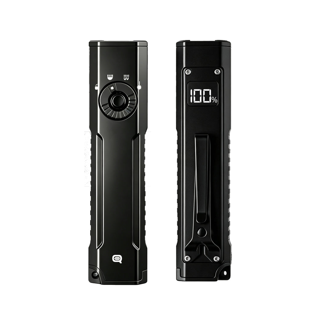 QOi Rechargeable 3‑Light Source Flashlight for Outdoor Emergency